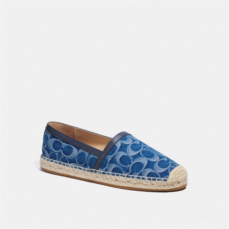 Espadrile Dama Coach Collins In Signature Denim Bleumarin | Romania-184093