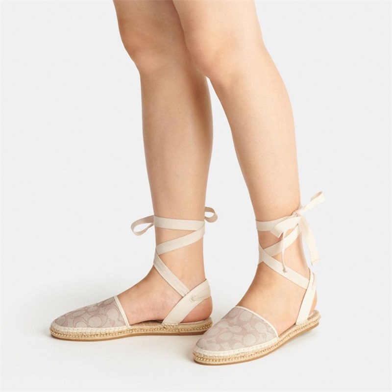 Espadrile Dama Coach Corrine In Signature Jacquard Gri | Romania-803617