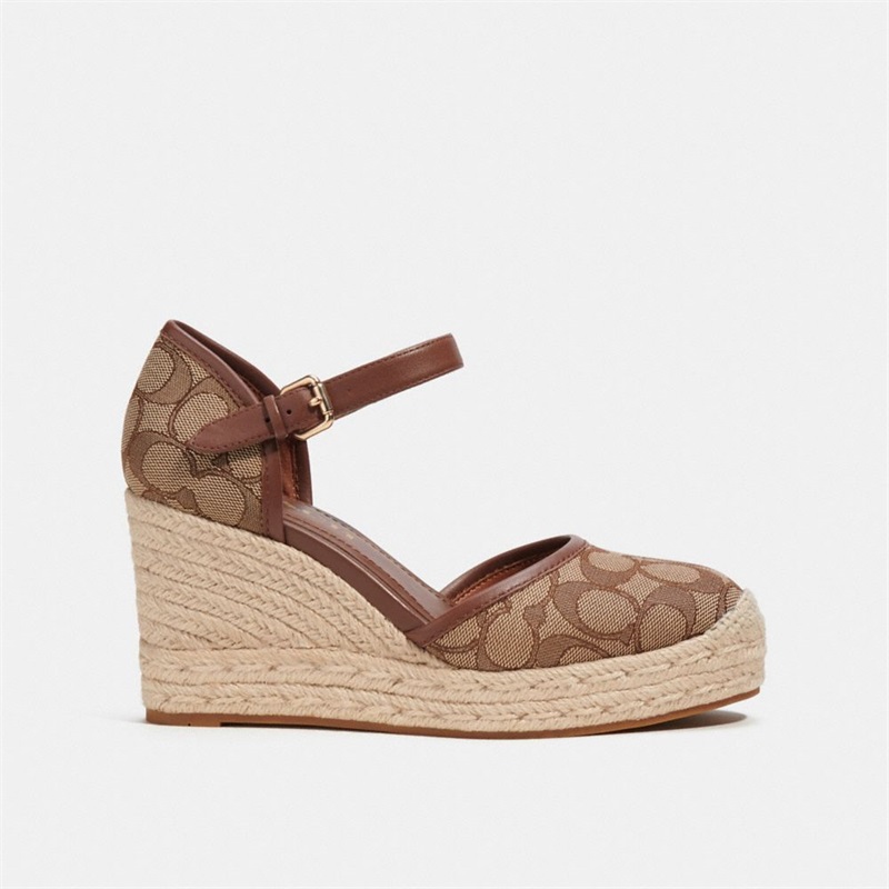 Espadrile Dama Coach Raine In Signature Jacquard Kaki | Romania-390178