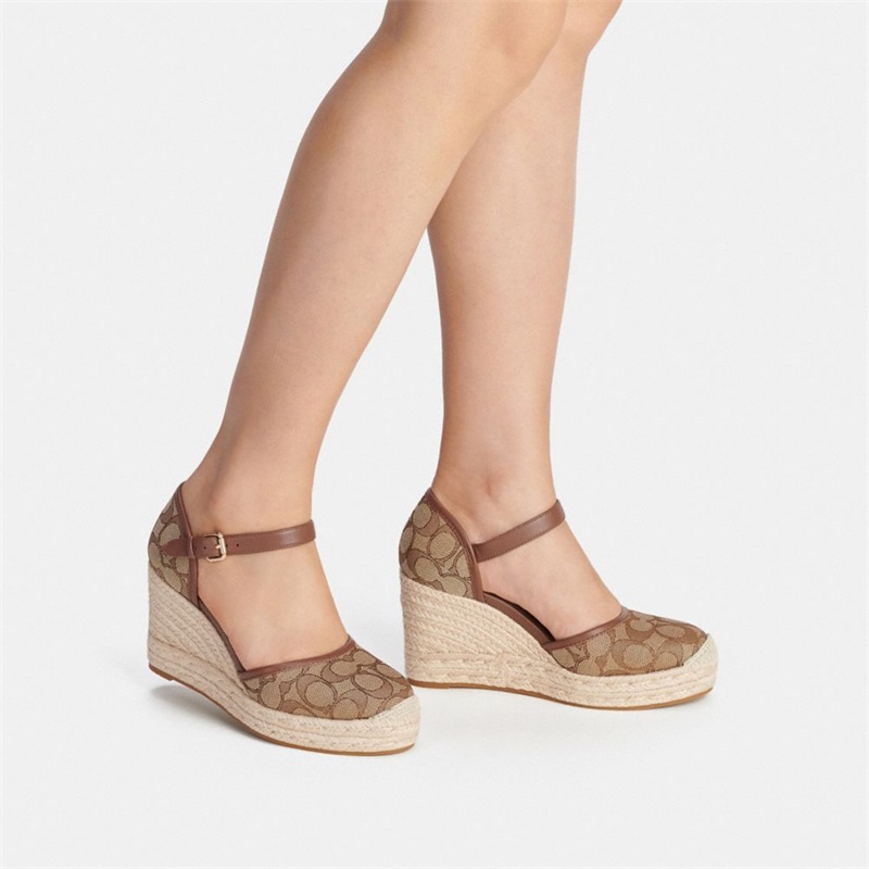 Espadrile Dama Coach Raine In Signature Jacquard Kaki | Romania-390178