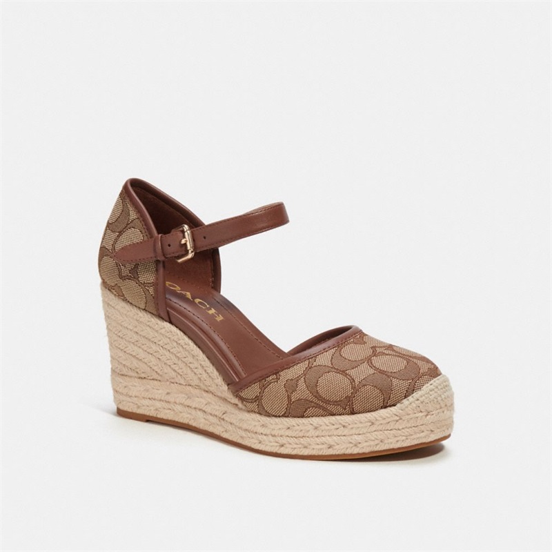 Espadrile Dama Coach Raine In Signature Jacquard Kaki | Romania-390178