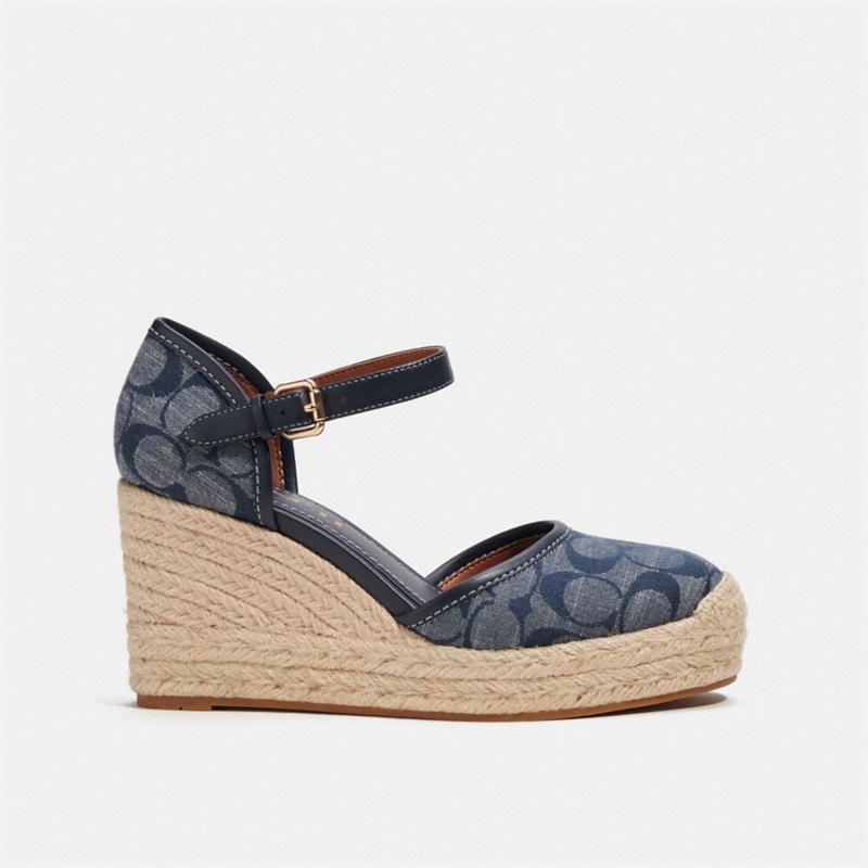 Espadrile Dama Coach Raine In Signature Denim Albastri | Romania-756042