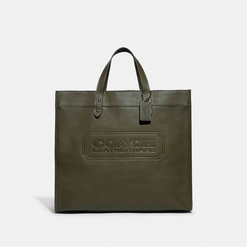 Geanta Barbati Coach Field Tote 40 With Coach Badge Verzi | Romania-512693