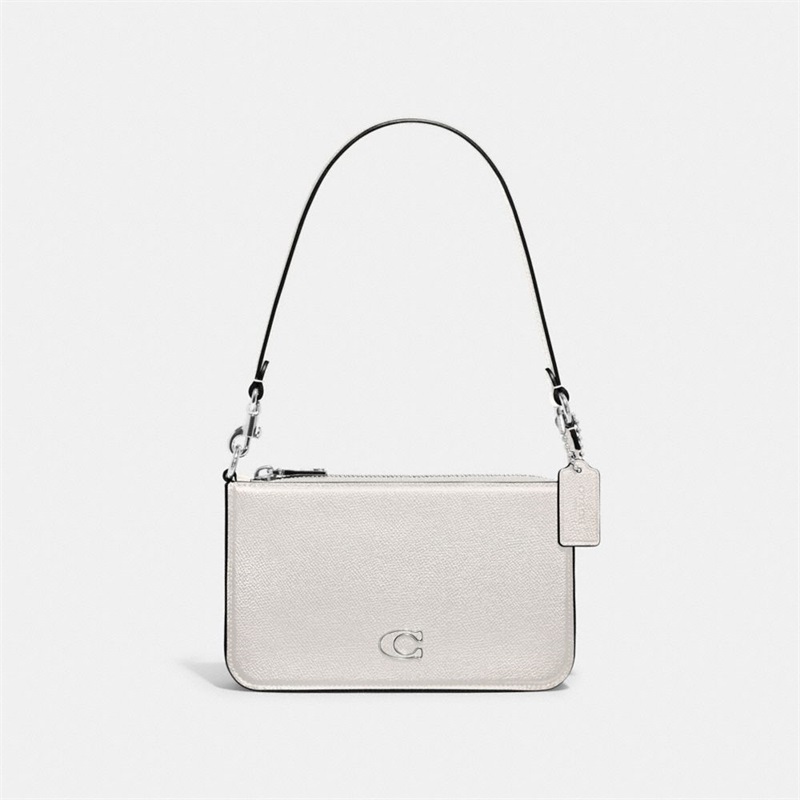 Geanta Barbati Coach Pouch With Signature Canvas Detail Albi | Romania-475096