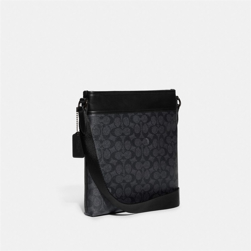 Geanta Crossbody Barbati Coach Gotham Slim In Signature Canvas Gri Inchis | Romania-315802