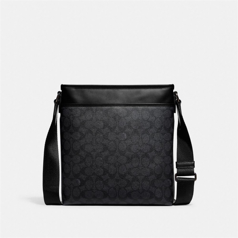 Geanta Crossbody Barbati Coach Gotham Slim In Signature Canvas Gri Inchis | Romania-315802