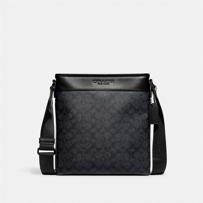 Geanta Crossbody Barbati Coach Gotham Slim In Signature Canvas Gri Inchis | Romania-315802