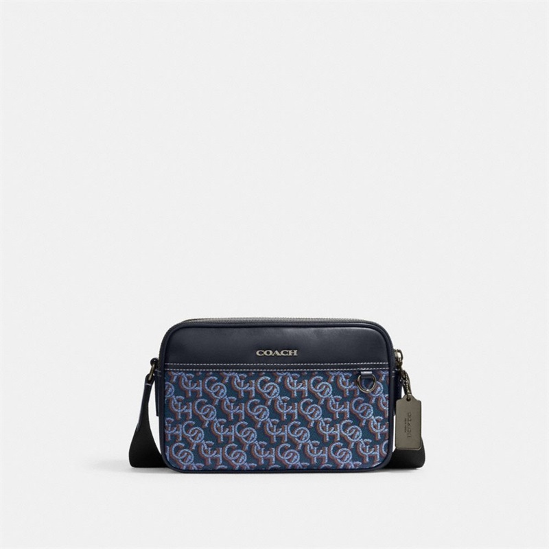 Geanta Crossbody Barbati Coach Graham With Coach Monogram Print Albastri | Romania-981042