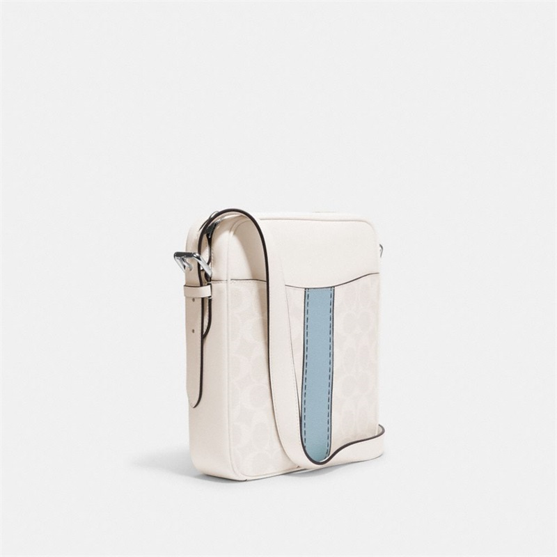 Geanta Crossbody Barbati Coach Hudson 21 In Signature Canvas With Trompe L'oeil Print Argintii Colorati | Romania-728506