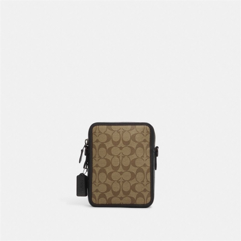 Geanta Crossbody Barbati Coach Sullivan In Blocked Signature Canvas Kaki Gri | Romania-715908