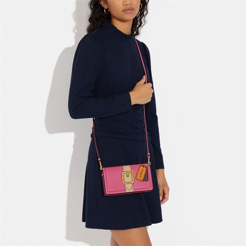 Geanta Crossbody Dama Coach Anna Foldover Clutch With Trompe L'oeil Print Colorati | Romania-253187