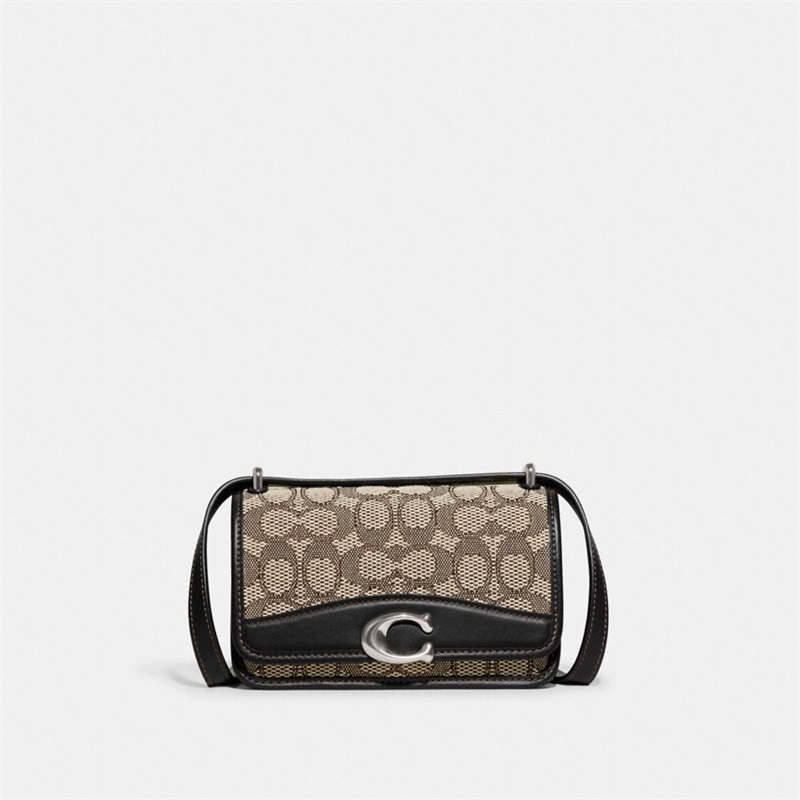 Geanta Crossbody Dama Coach Bandit In Signature Textil Jacquard Argintii Negrii | Romania-532864