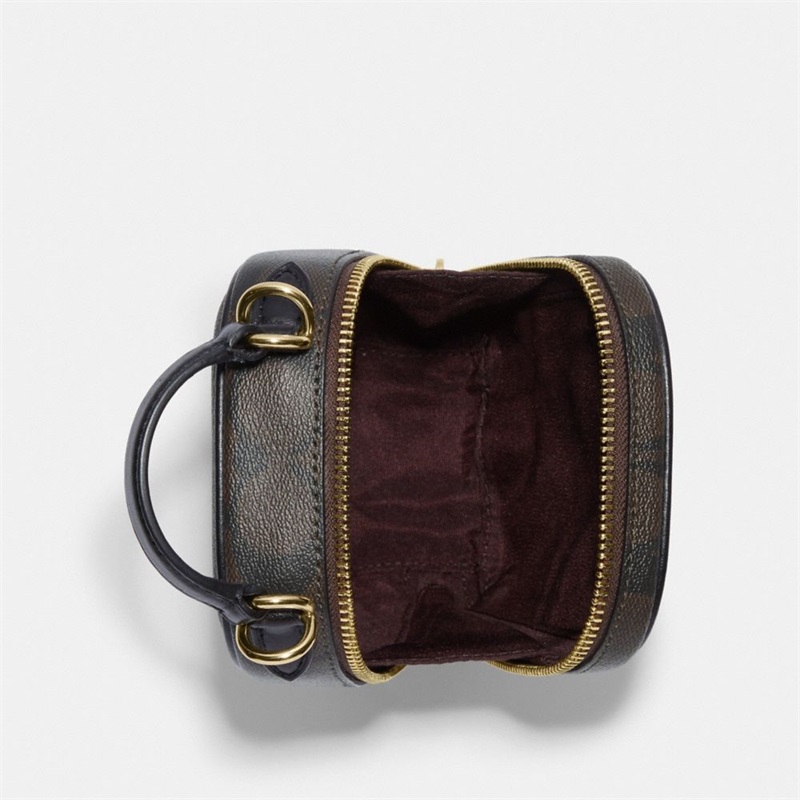 Geanta Crossbody Dama Coach Eva Phone In Signature Canvas Aurii Maro Negrii | Romania-016249