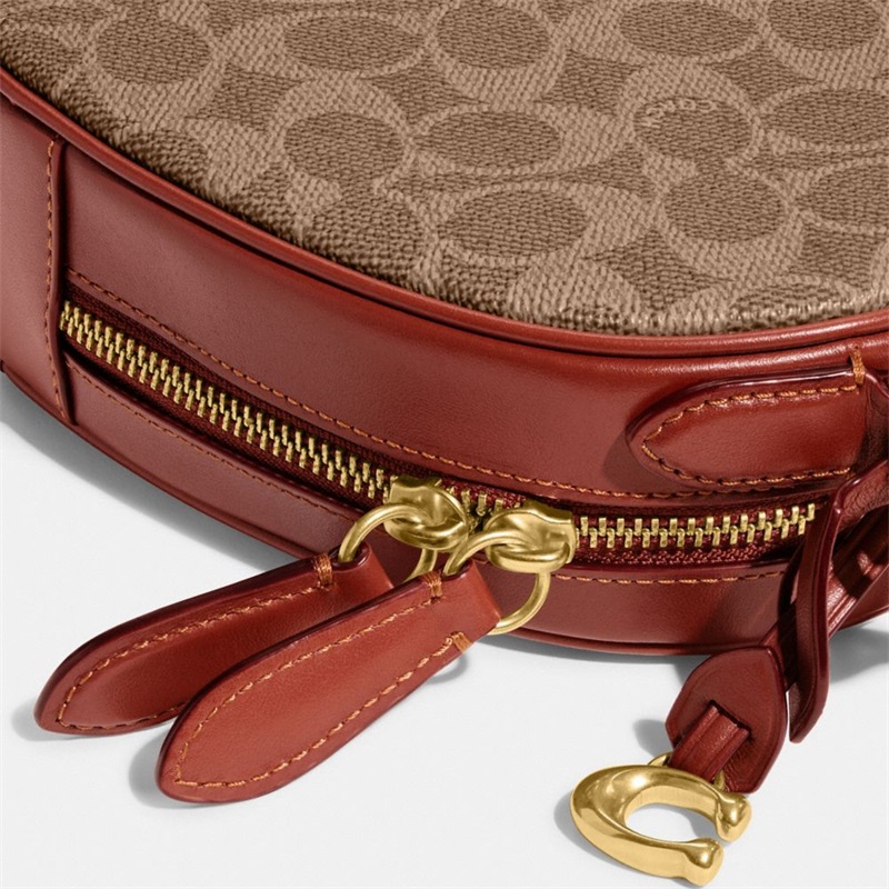 Geanta Crossbody Dama Coach Heart In Signature Canvas Maro | Romania-054126