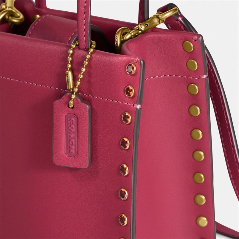 Geanta Crossbody Dama Coach Mini Cashin Tote With Crystal Rivets Roz | Romania-564701