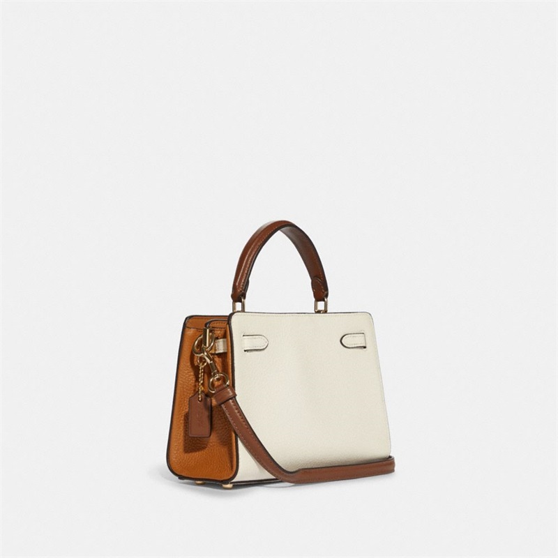 Geanta Crossbody Dama Coach Mini Lane Top Handle In Colorblock Aurii Colorati | Romania-183246