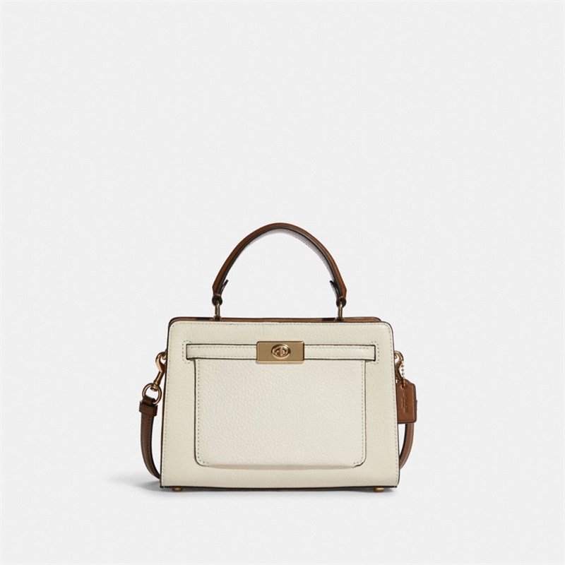 Geanta Crossbody Dama Coach Mini Lane Top Handle In Colorblock Aurii Colorati | Romania-183246