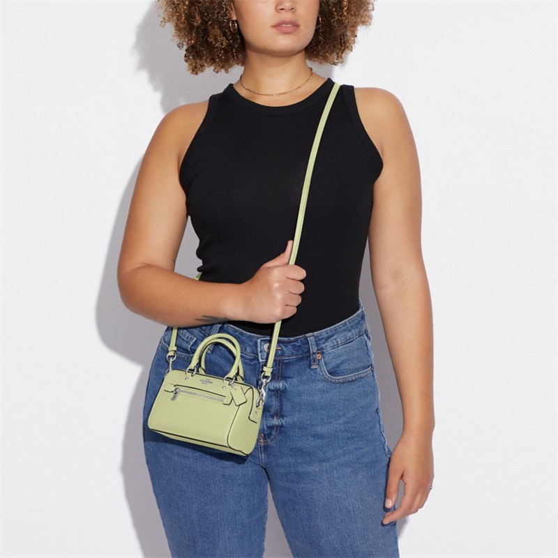 Geanta Crossbody Dama Coach Mini Rowan Argintii Verzi Deschis | Romania-069758