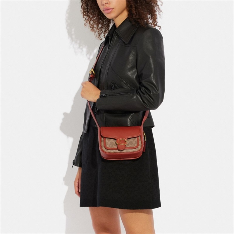 Geanta Crossbody Dama Coach Tabby Messenger 19 In Signature Canvas Maro | Romania-973168