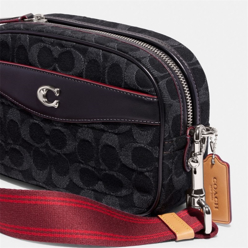 Geanta Dama Coach Camera In Signature Denim Argintii Negrii | Romania-549236