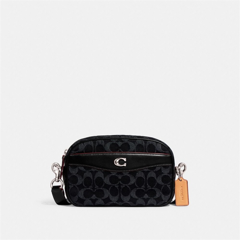 Geanta Dama Coach Camera In Signature Denim Argintii Negrii | Romania-549236