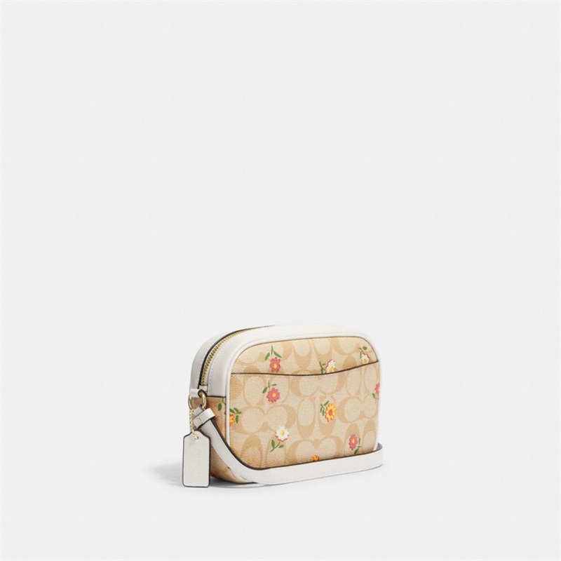 Geanta Dama Coach Mini Jamie Camera In Signature Canvas With Nostalgic Ditsy Print Aurii Kaki Deschis Colorati | Romania-615382