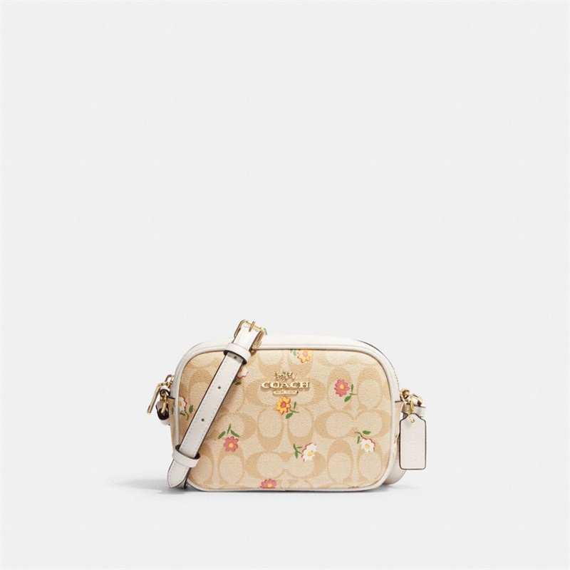 Geanta Dama Coach Mini Jamie Camera In Signature Canvas With Nostalgic Ditsy Print Aurii Kaki Deschis Colorati | Romania-615382