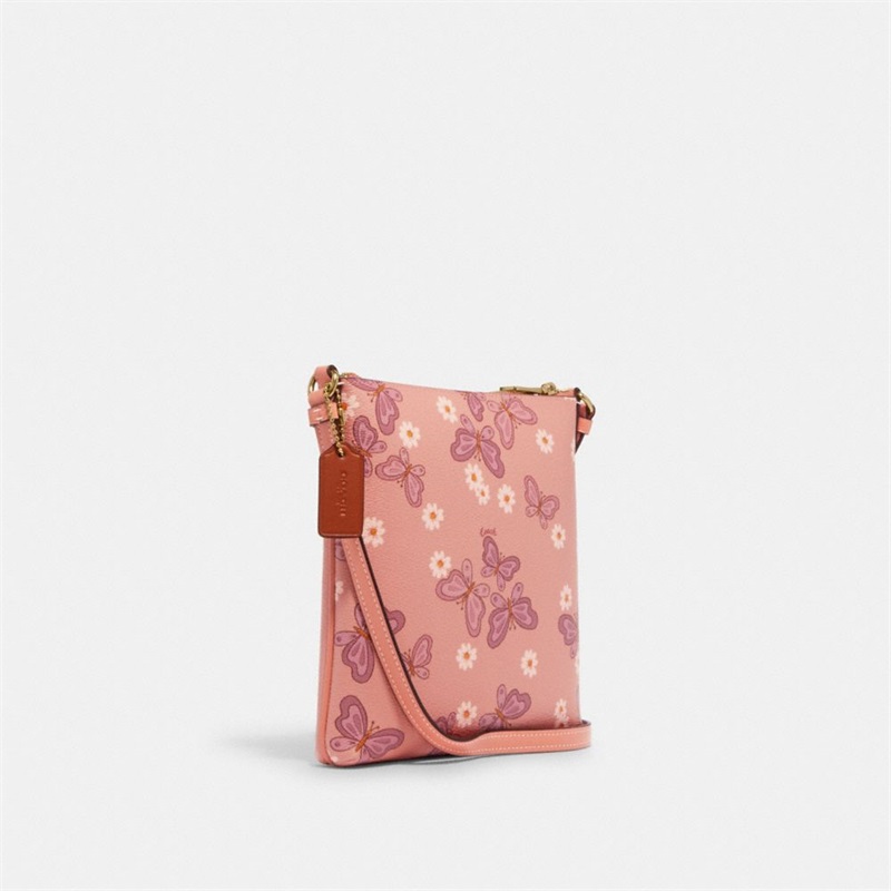 Geanta Dama Coach Mini Rowan File With Lovely Butterfly Print Aurii Roz Colorati | Romania-389417