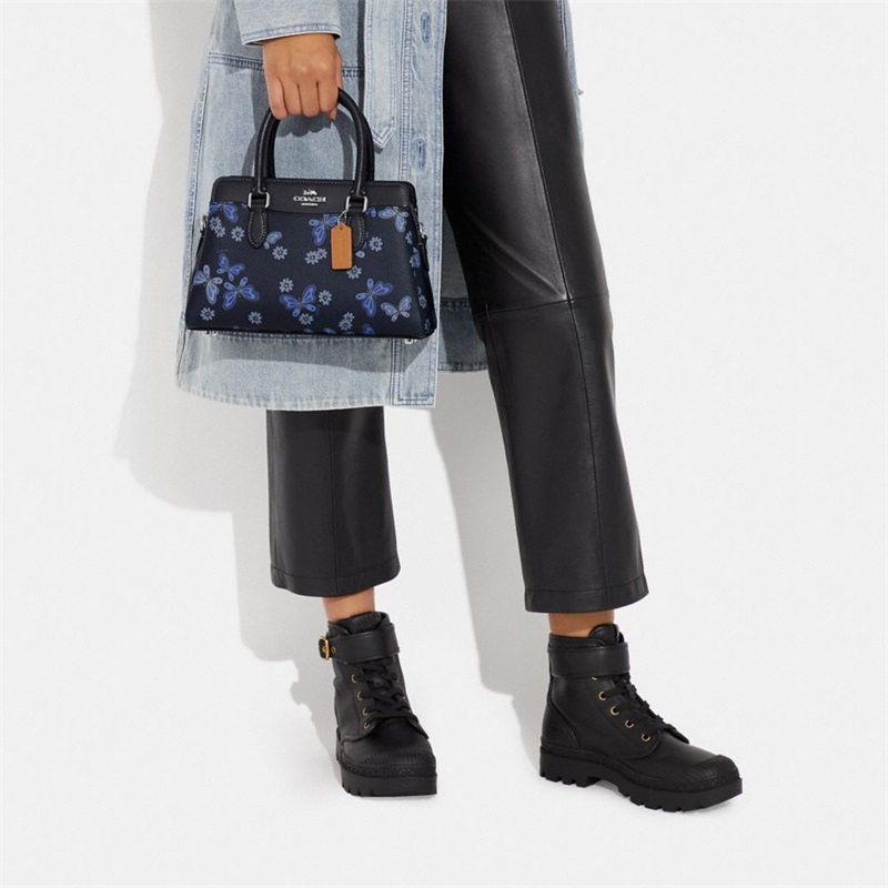 Geanta De Mana Dama Coach Mini Darcie With Lovely Butterfly Print Argintii Bleumarin Colorati | Romania-950138