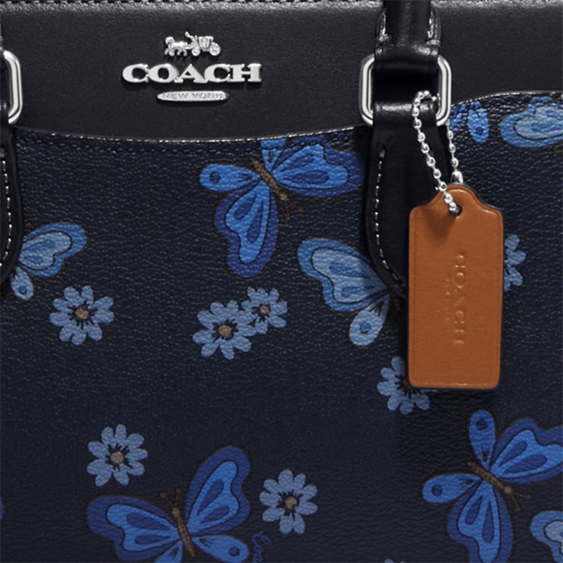 Geanta De Mana Dama Coach Mini Darcie With Lovely Butterfly Print Argintii Bleumarin Colorati | Romania-950138