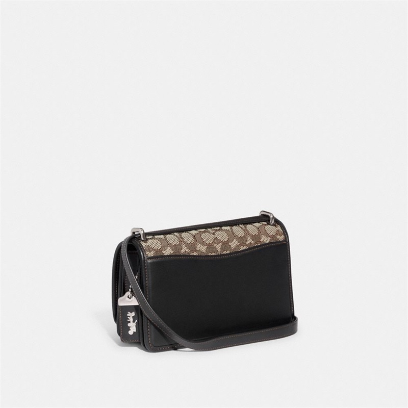 Geanta De Umar Dama Coach Bandit In Signature Textil Jacquard Argintii Negrii | Romania-935078