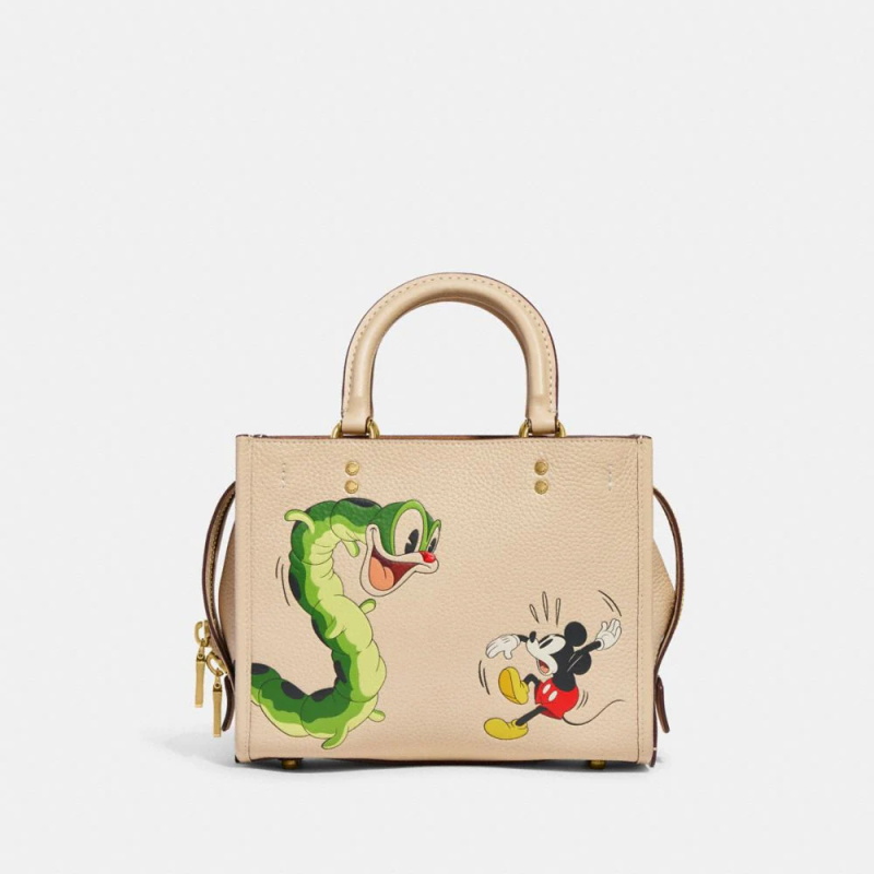 Geanta De Umar Dama Coach Disney X Coach Rogue 25 In Regenerative Leather With Mickey Mouse And Caterpillar Albi | Romania-413906