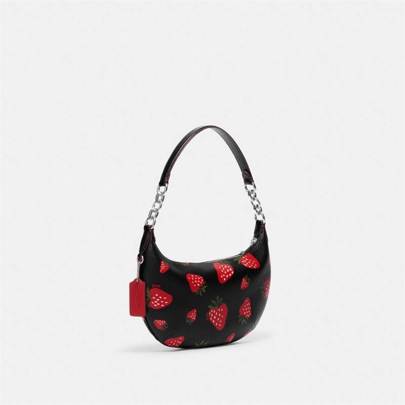 Geanta De Umar Dama Coach Payton Hobo With Wild Strawberry Print Argintii Negrii Colorati | Romania-438029