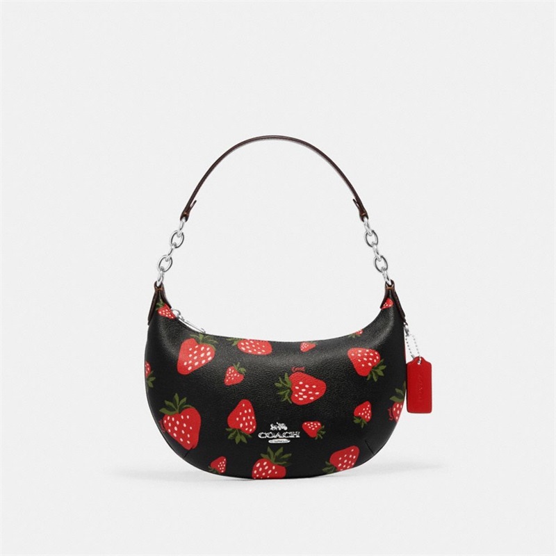 Geanta De Umar Dama Coach Payton Hobo With Wild Strawberry Print Argintii Negrii Colorati | Romania-438029