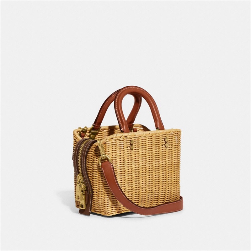 Geanta De Umar Dama Coach Rogue 20 In Wicker Bej | Romania-219386