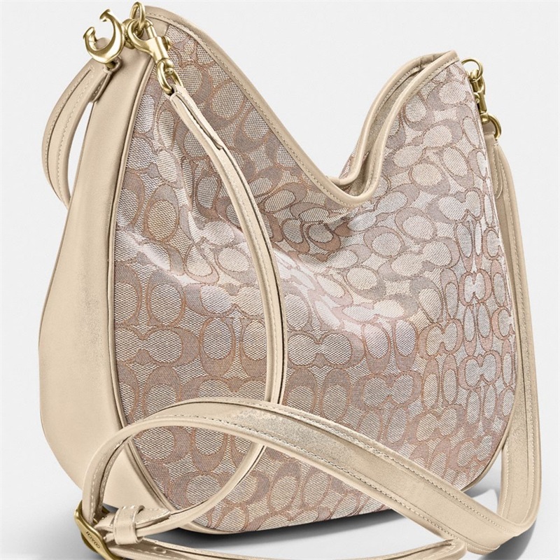 Geanta De Umar Dama Coach Soft Tabby Hobo In Signature Jacquard Gri Albi | Romania-197038