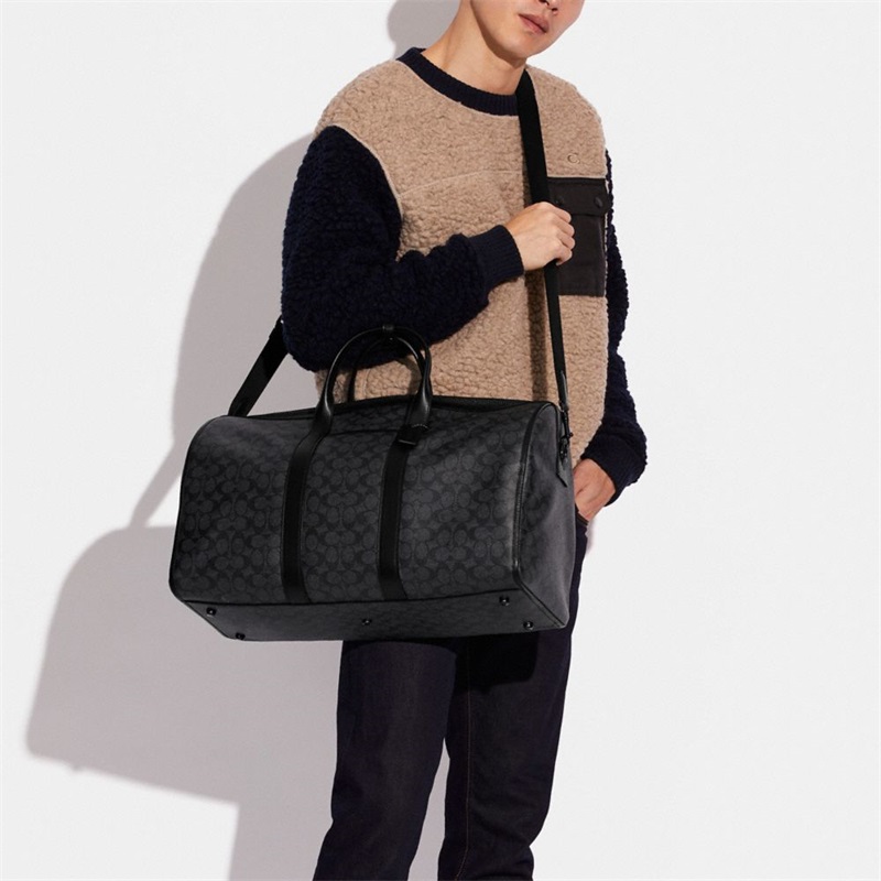 Geanta Duffle Barbati Coach Gotham In Signature Canvas Negrii Cupru Gri | Romania-739581