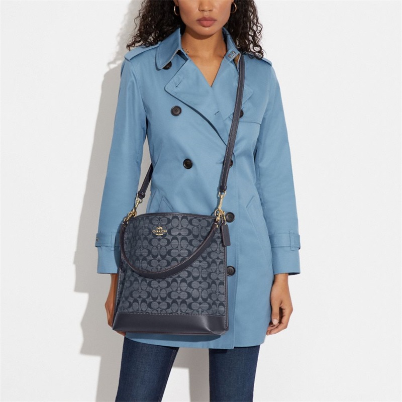 Geanta Galeata Dama Coach Mollie In Signature Chambray Aurii Colorati | Romania-970285