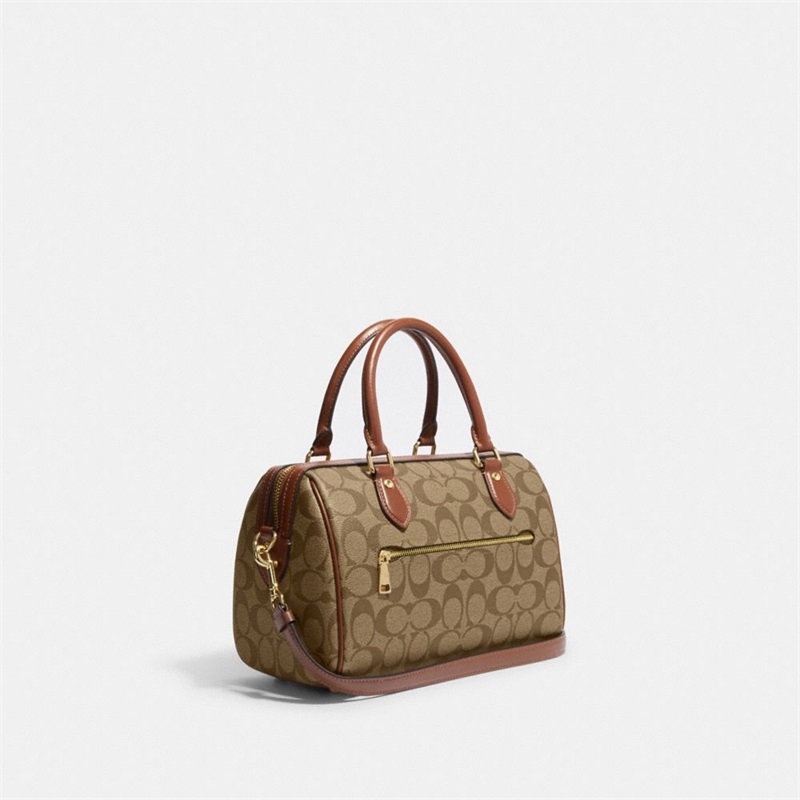 Geanta Satchel Dama Coach Rowan In Signature Canvas Aurii Kaki | Romania-137862