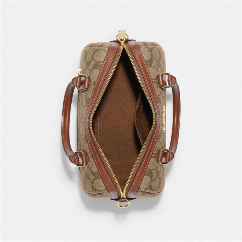 Geanta Satchel Dama Coach Rowan In Signature Canvas Aurii Kaki | Romania-137862