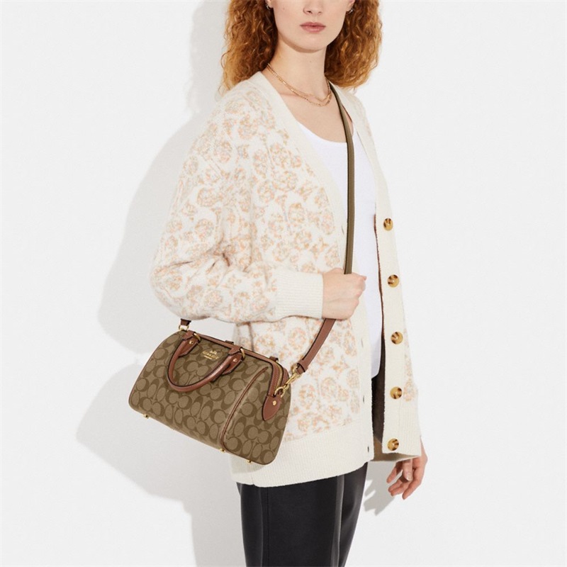 Geanta Satchel Dama Coach Rowan In Signature Canvas Aurii Kaki | Romania-137862