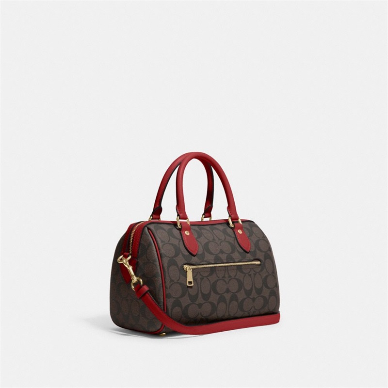 Geanta Satchel Dama Coach Rowan In Signature Canvas Aurii Maro Rosii | Romania-317204