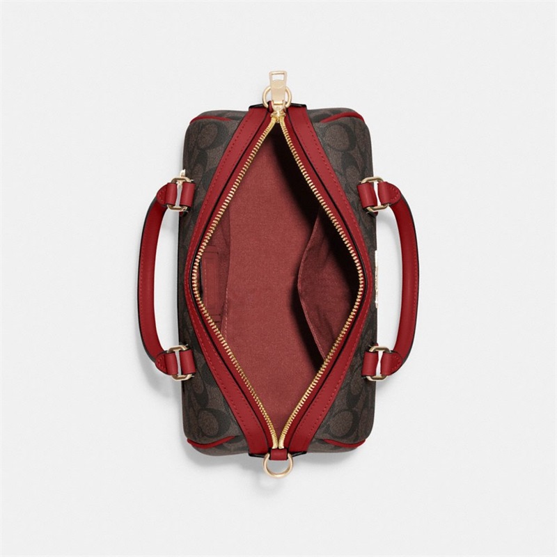 Geanta Satchel Dama Coach Rowan In Signature Canvas Aurii Maro Rosii | Romania-317204