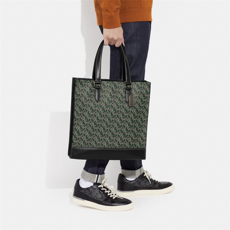 Geanta Tote Barbati Coach Graham Structured With Coach Monogram Print Verzi | Romania-015973