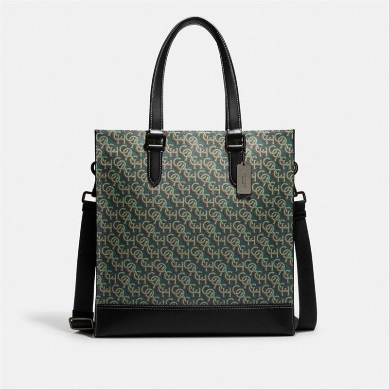 Geanta Tote Barbati Coach Graham Structured With Coach Monogram Print Verzi | Romania-015973