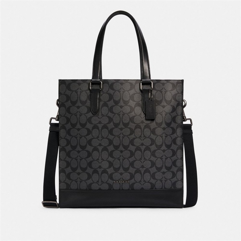 Geanta Tote Barbati Coach Graham Structured In Signature Canvas Gri Negrii | Romania-804951