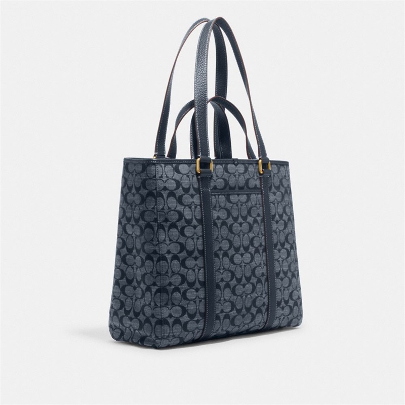 Geanta Tote Barbati Coach Hudson Double Handle In Signature Chambray Negrii | Romania-362901