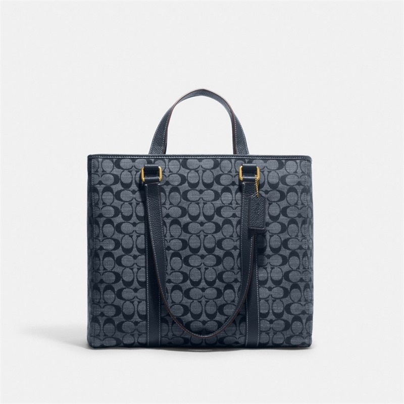 Geanta Tote Barbati Coach Hudson Double Handle In Signature Chambray Negrii | Romania-362901