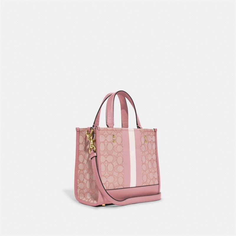 Geanta Tote Dama Coach Dempsey 22 In Signature Jacquard With Stripe And Coach Patch Aurii Roz Colorati | Romania-754163