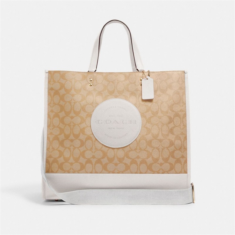 Geanta Tote Dama Coach Dempsey 40 In Signature Canvas With Coach Patch Aurii Kaki Deschis | Romania-361524